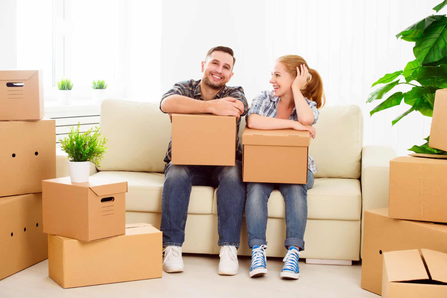 A family preparing to move