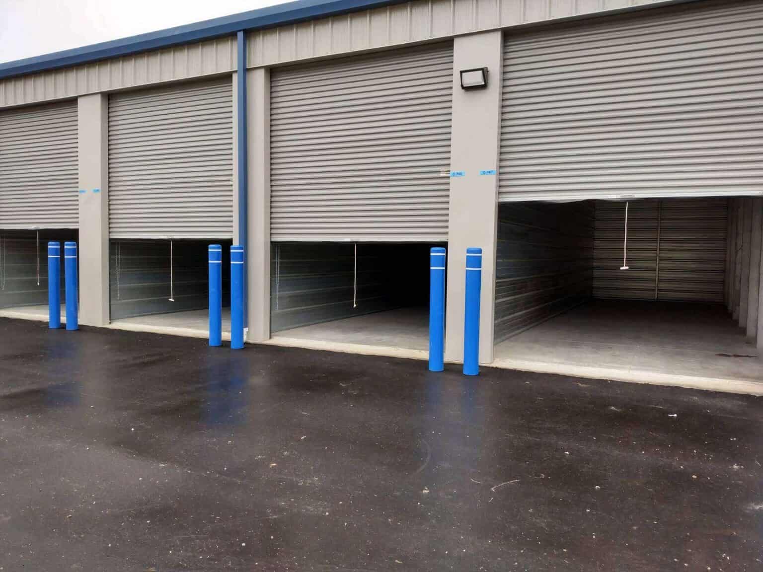 Large RV and boat storage units at the Austin facility